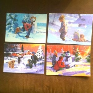 20 CARTES PLAISIRS D’HIVER. 20 Winter Playground Christmas Cards In FRENCH